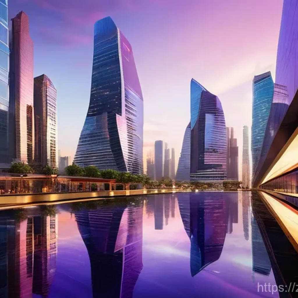 지적재산권법상 특허심사 절차 - **Prompt:** A breathtaking, futuristic city bathed in the warm glow of a golden hour sunset. Towerin...