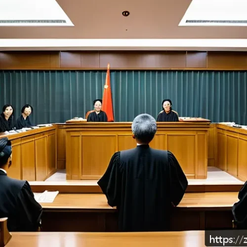 형법상 부작위범 - A detailed courtroom scene depicting a judge and lawyers debating a complex case of criminal omissio...