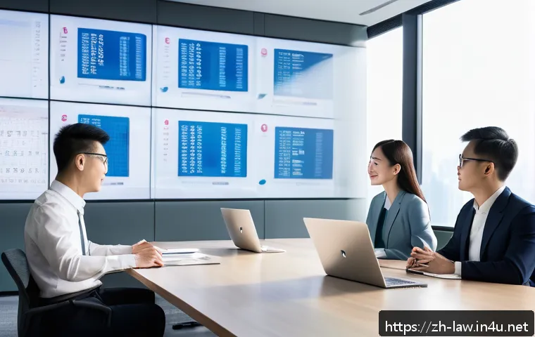 노동법상 연차유급휴가 제도 - A modern Chinese office environment with diverse young professionals discussing annual leave plans a...
